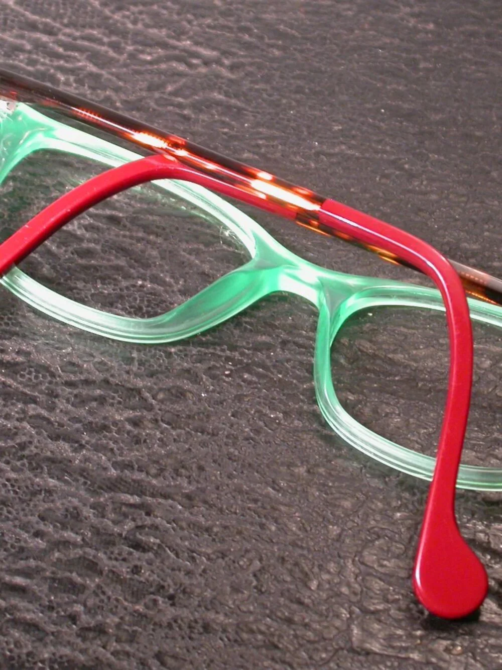 WOOW On Time Clear Green Red Designer Eyeglasses Frames Made in Italy